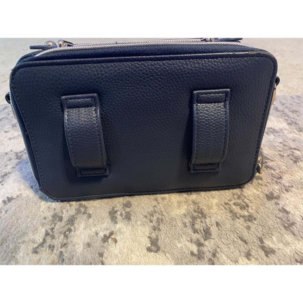 Navy Blue Convertible Belt Bag Crossbody Camera Bag Silver Hardware - Picture 5 of 12
